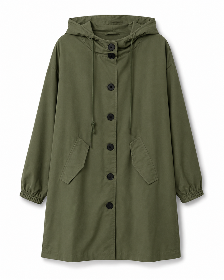 Women's Lightweight Hooded Trench Coat for Everyday Wear