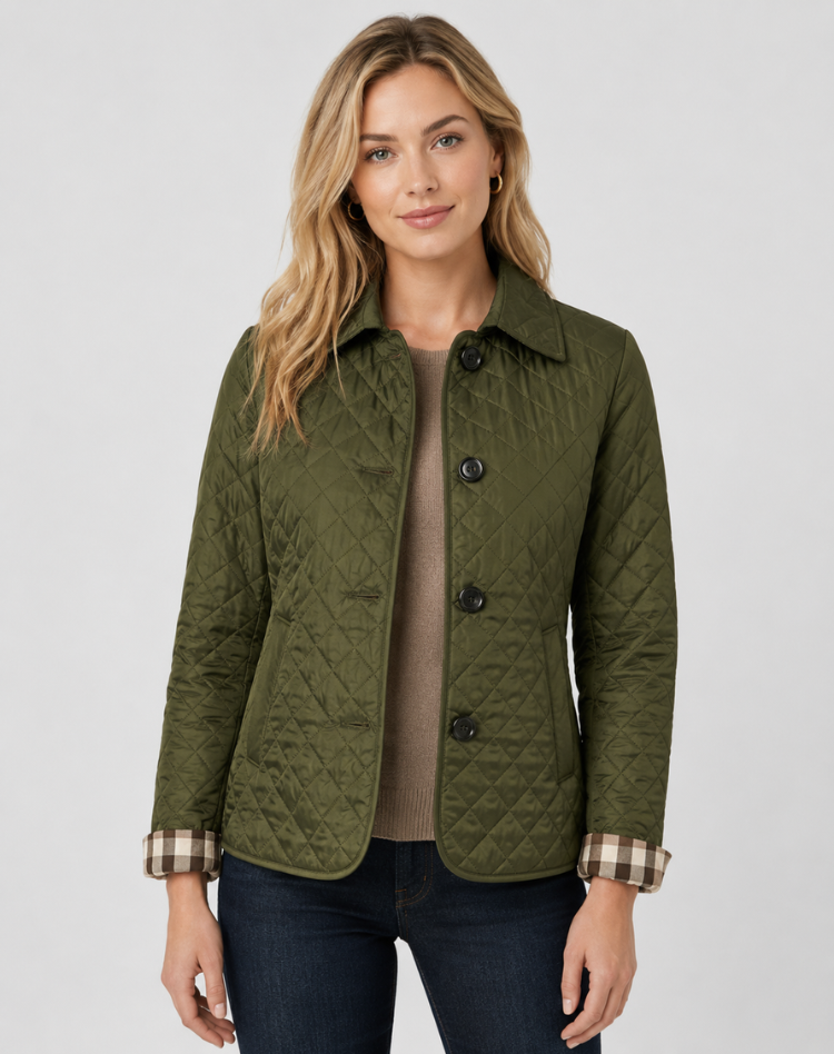 Women's Tailored Fit Quilted Jacket for Year-Round Wear