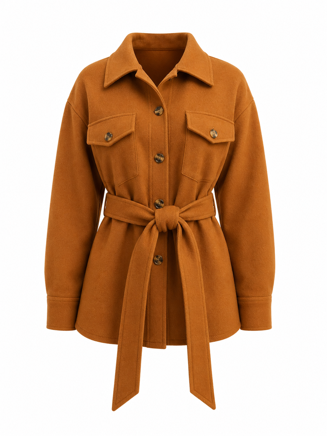 Women's Lightweight Wool Jacket – Buttoned Design for Casual Wear
