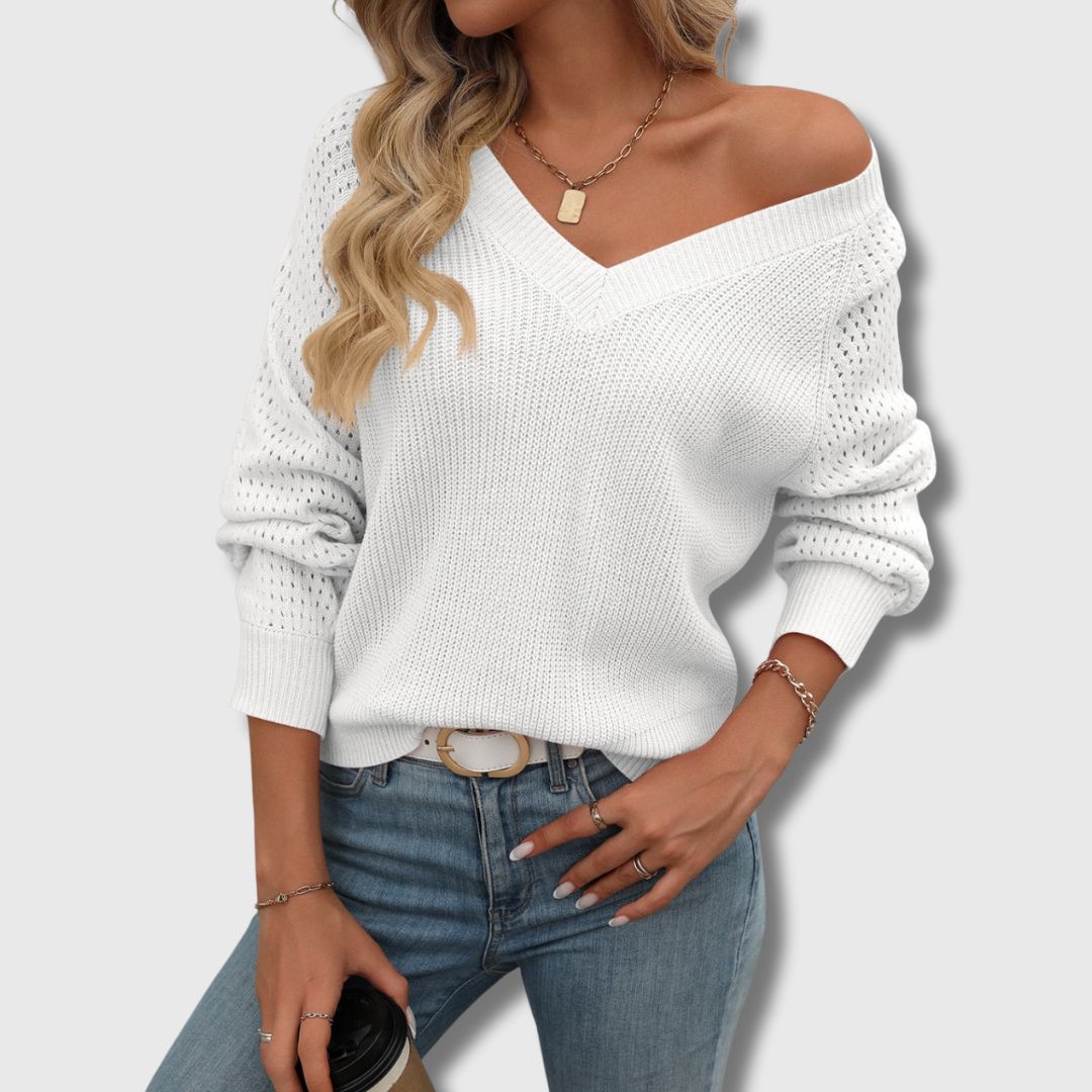 Women's Elegant Comfortable V-Neck Knit Sweater