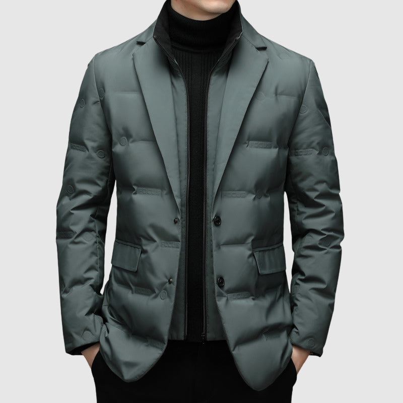 Men's Down Quilted Puffer Jacket for Warmth and Style