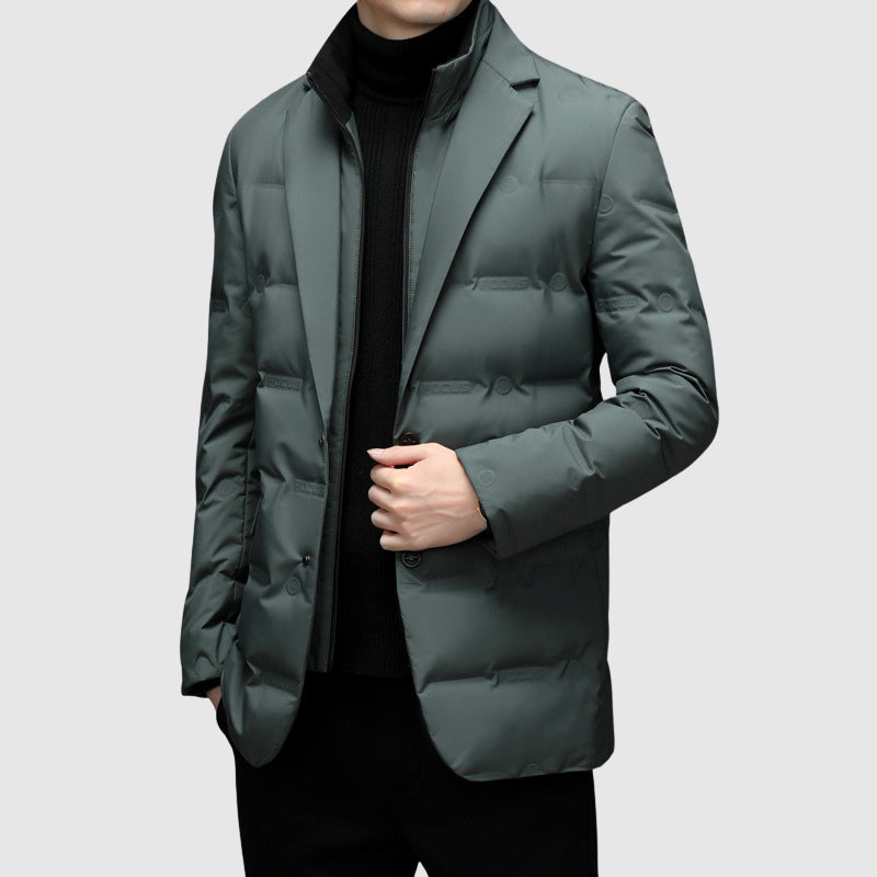 Men's Down Quilted Puffer Jacket for Warmth and Style