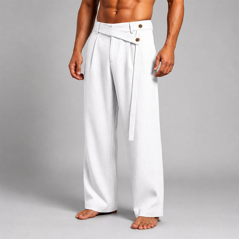 Julian | Men's Asymmetric Wrap Waist Wide-Leg Trousers