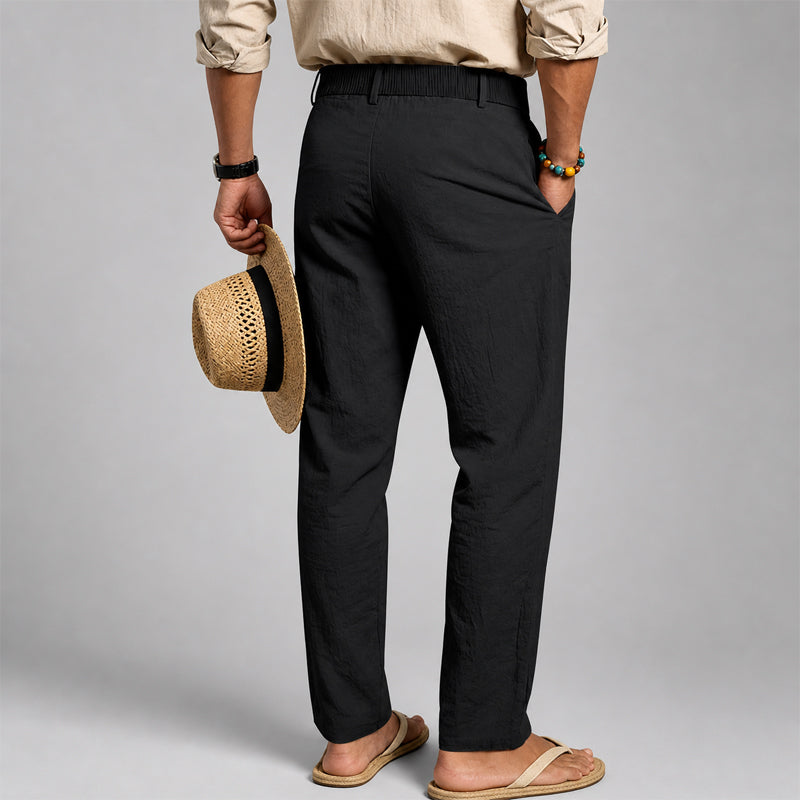 Julian | Men's Asymmetric Wrap Waist Wide-Leg Trousers