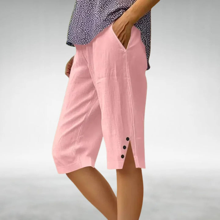 Kayla | Women's Button Side Knee-Length Shorts