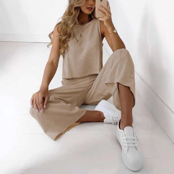 Kendall | Women's Sleeveless Top and Wide Leg Pants Outfit