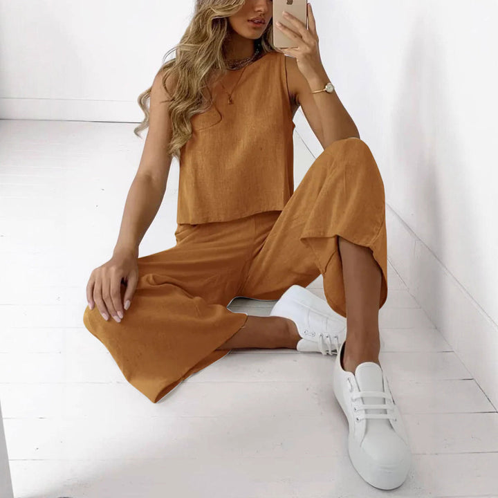 Kendall | Women's Sleeveless Top and Wide Leg Pants Outfit