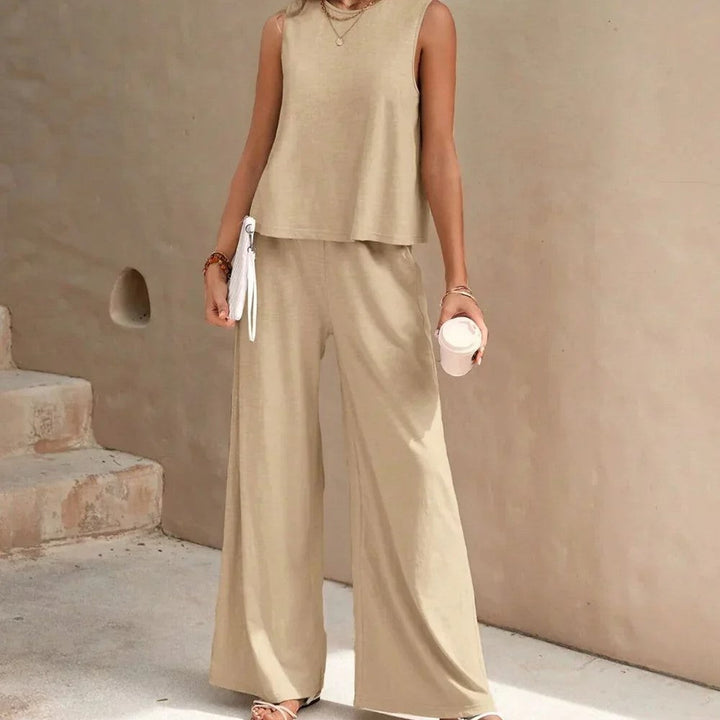 Kendall | Women's Sleeveless Top and Wide Leg Pants Outfit