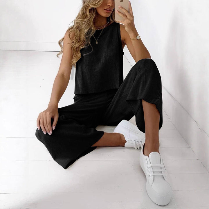 Kendall | Women's Sleeveless Top and Wide Leg Pants Outfit