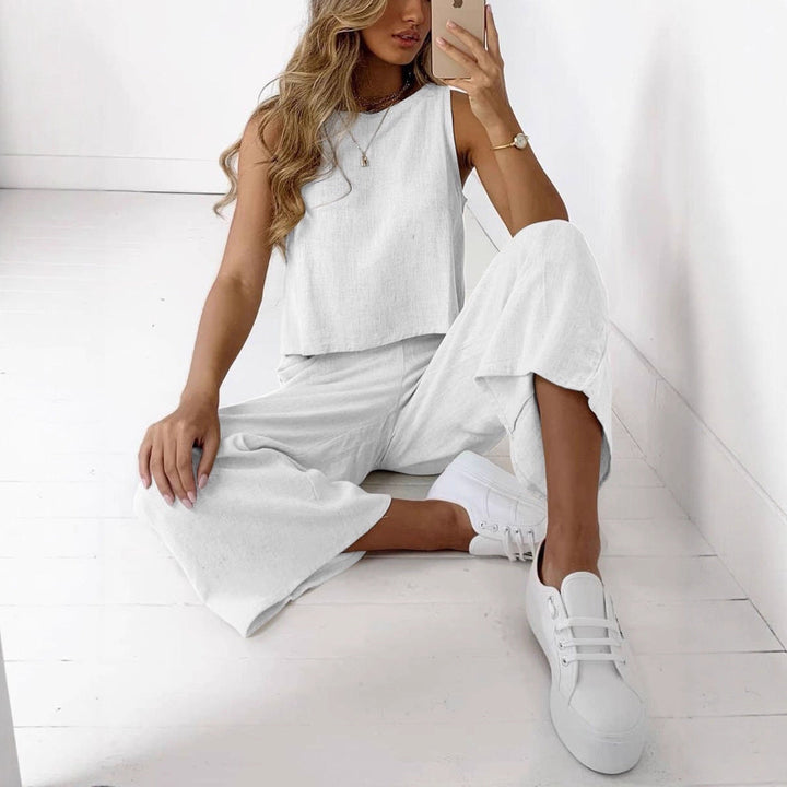 Kendall | Women's Sleeveless Top and Wide Leg Pants Outfit