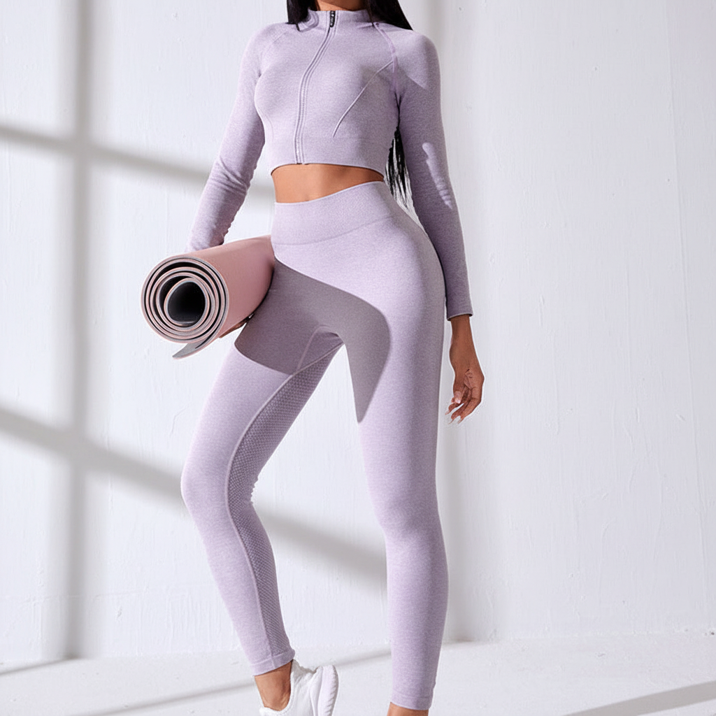 Emily | Women's Long-Sleeve Crop Top Set