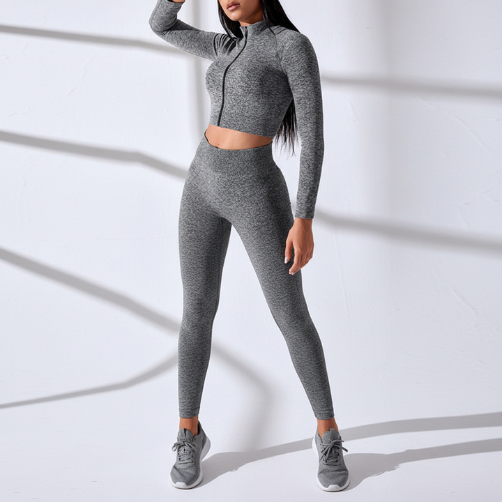 Emily | Women's Long-Sleeve Crop Top Set