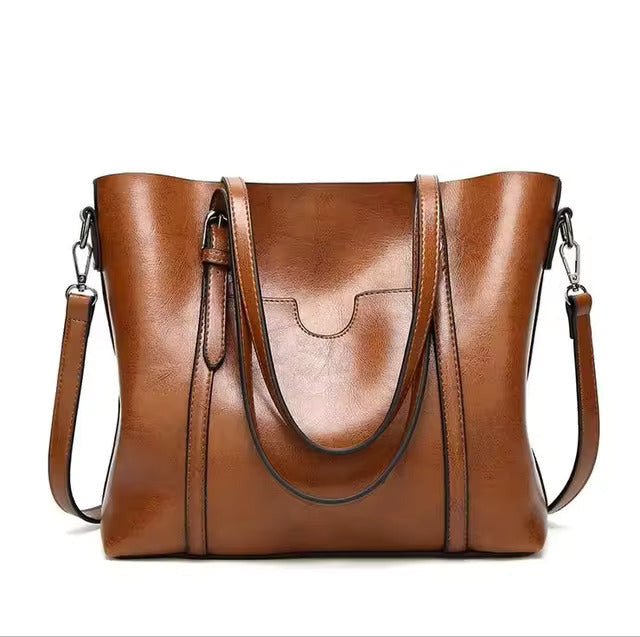 Women's Large Leather-Look Tote Bag