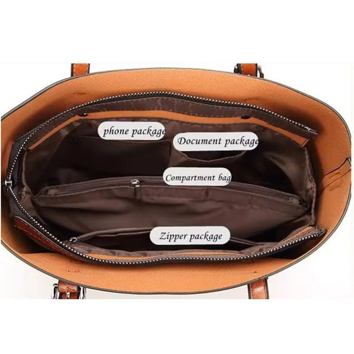 Women's Large Leather-Look Tote Bag