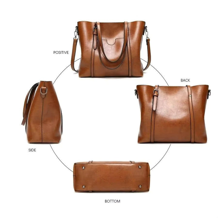Women's Large Leather-Look Tote Bag