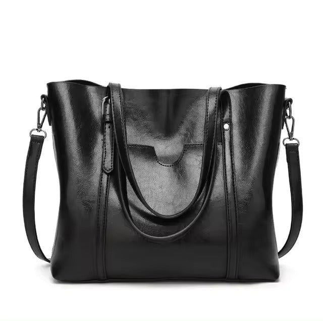 Women's Large Leather-Look Tote Bag