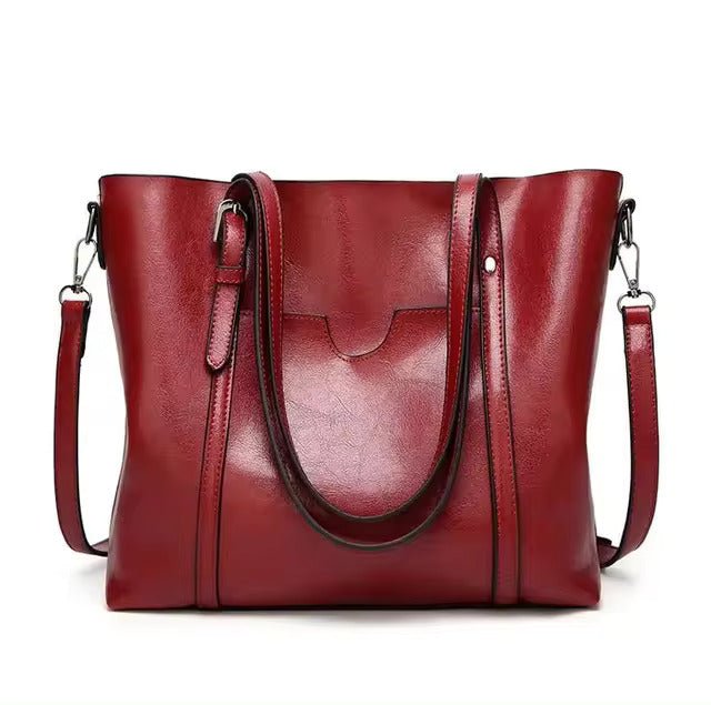 Women's Large Leather-Look Tote Bag