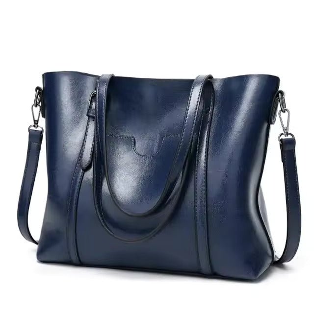 Women's Large Leather-Look Tote Bag