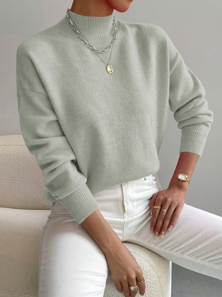 Women's Mock Turtleneck Relaxed-Fit Sweater