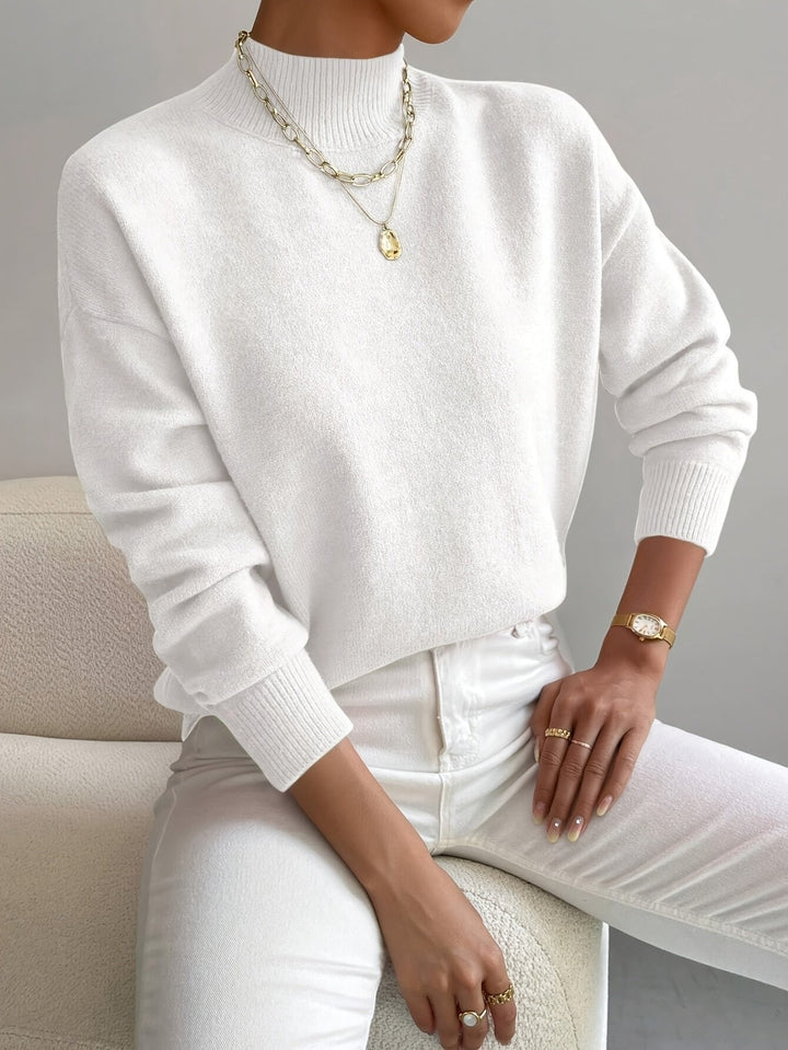 Women's Mock Turtleneck Relaxed-Fit Sweater