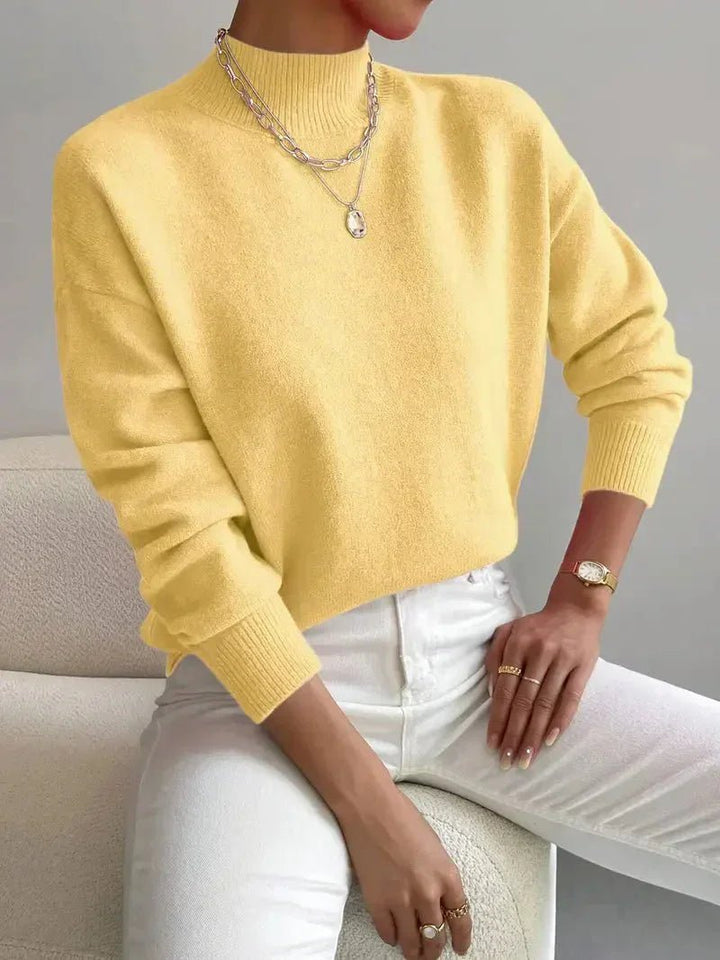 Women's Mock Turtleneck Relaxed-Fit Sweater