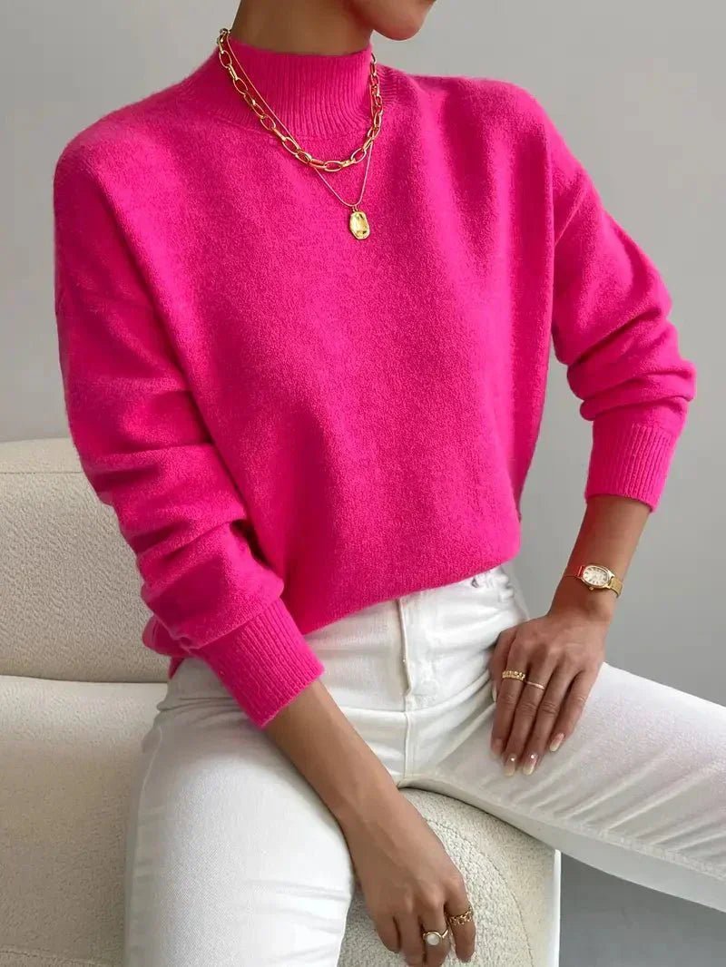 Women's Mock Turtleneck Relaxed-Fit Sweater