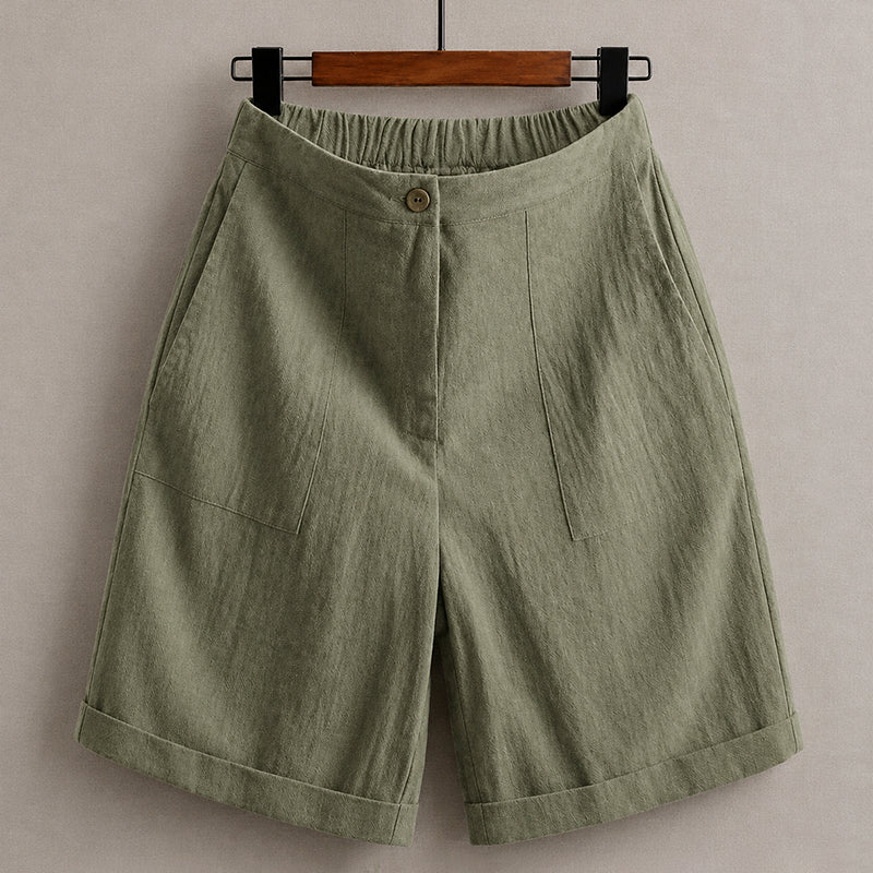 Leona | Women's Relaxed Fit Linen Bermuda Shorts