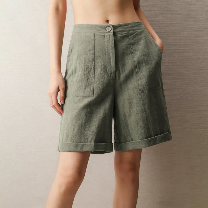 Leona | Women's Relaxed Fit Linen Bermuda Shorts