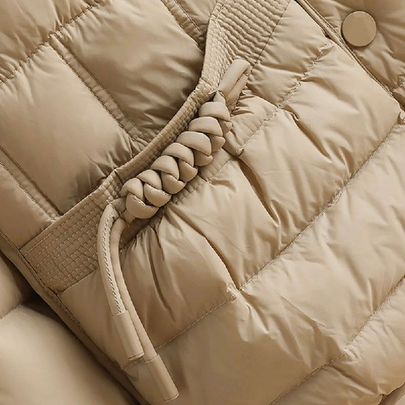 Women's Stand-Collar Drawstring Pocket Down Jacket