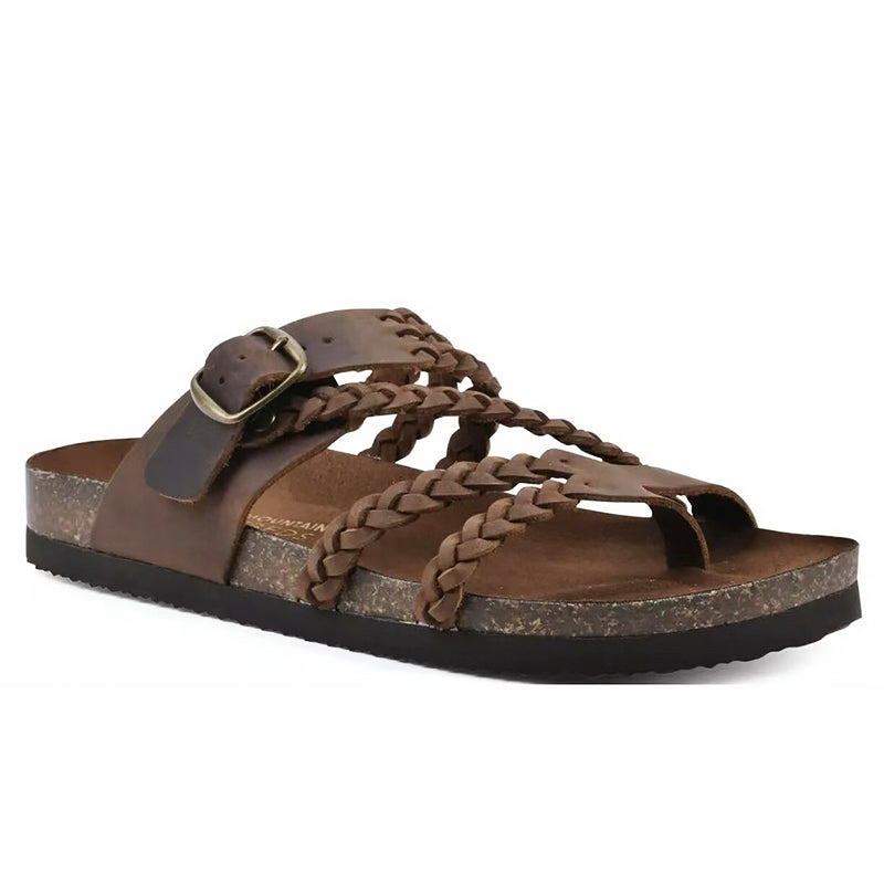 Lily | Women's Braided Cork Toe-Loop Slides