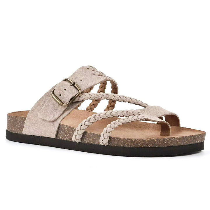 Lily | Women's Braided Cork Toe-Loop Slides