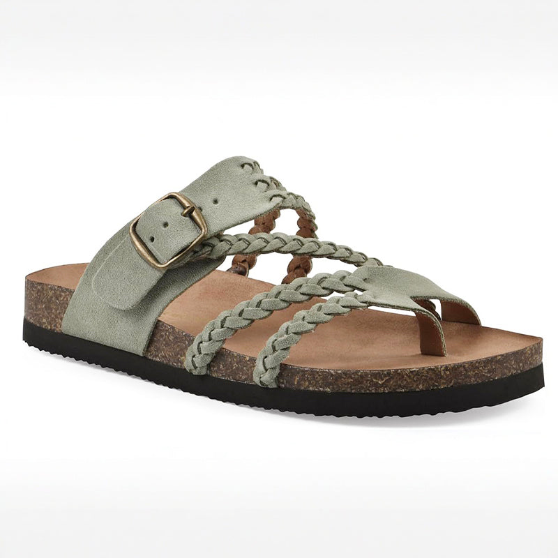 Lily | Women's Braided Cork Toe-Loop Slides