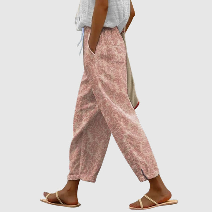 Lisa | Women's Floral Wide Leg Drawstring Pants