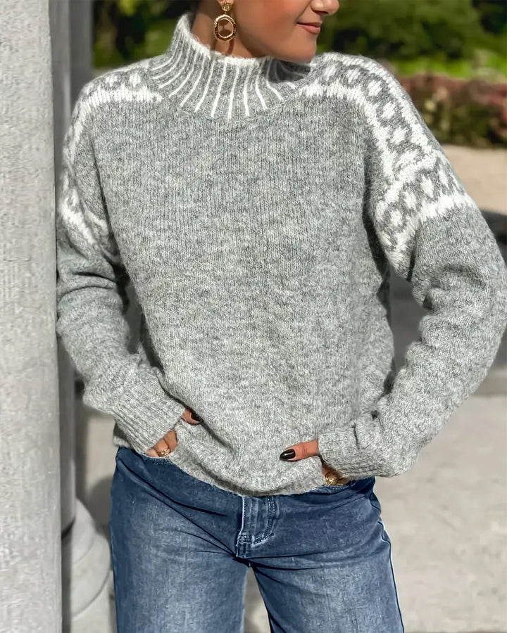 Women's Elegant Warm Double-Knit Waffle Sweater