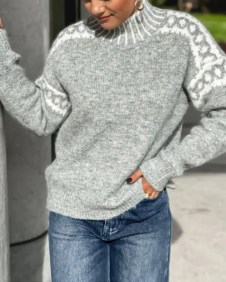 Women's Elegant Warm Double-Knit Waffle Sweater