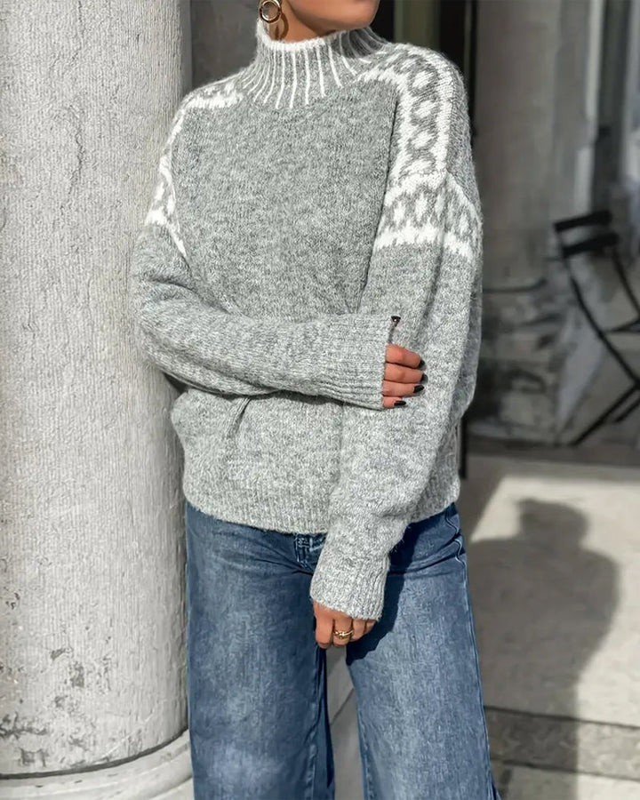 Women's Elegant Warm Double-Knit Waffle Sweater