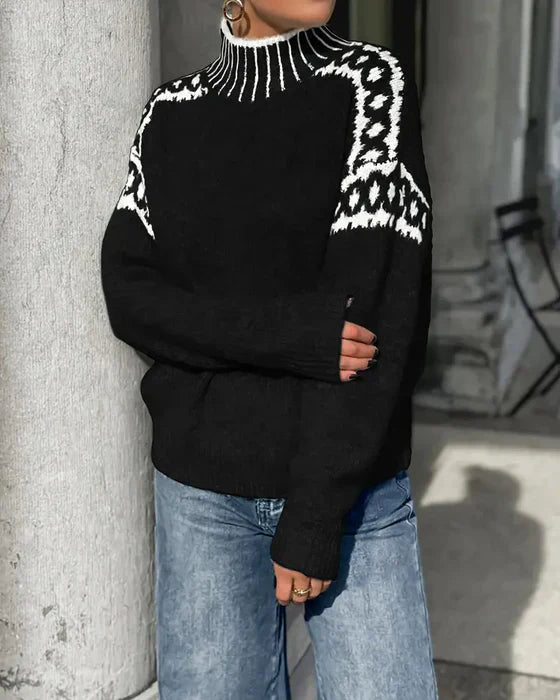 Women's Elegant Warm Double-Knit Waffle Sweater
