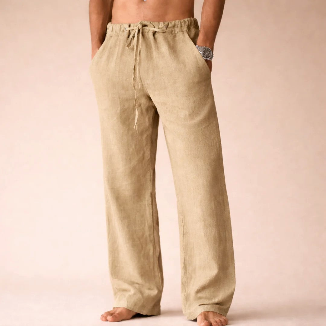 Logan | Men's Linen Lounge Wide Leg Drawstring Pants