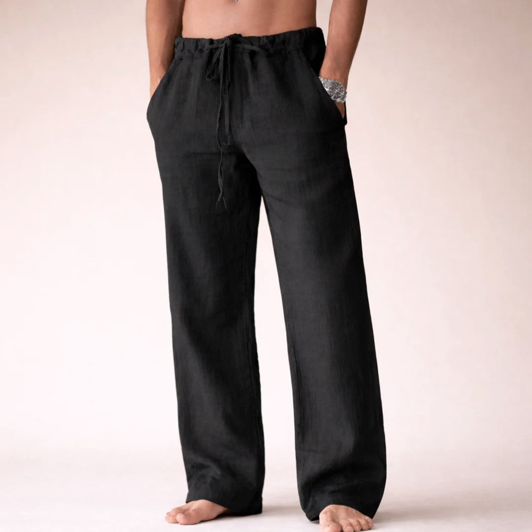 Logan | Men's Linen Lounge Wide Leg Drawstring Pants