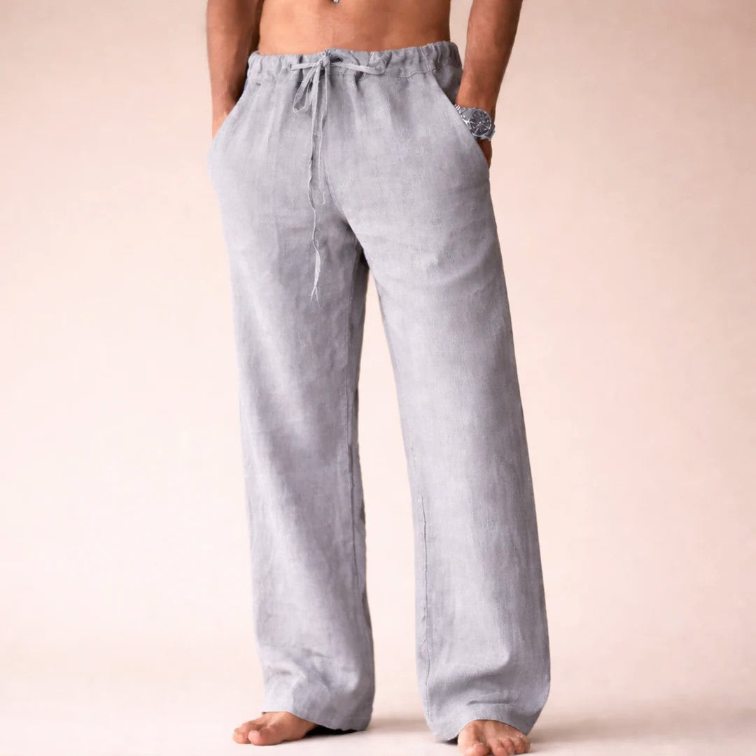 Logan | Men's Linen Lounge Wide Leg Drawstring Pants