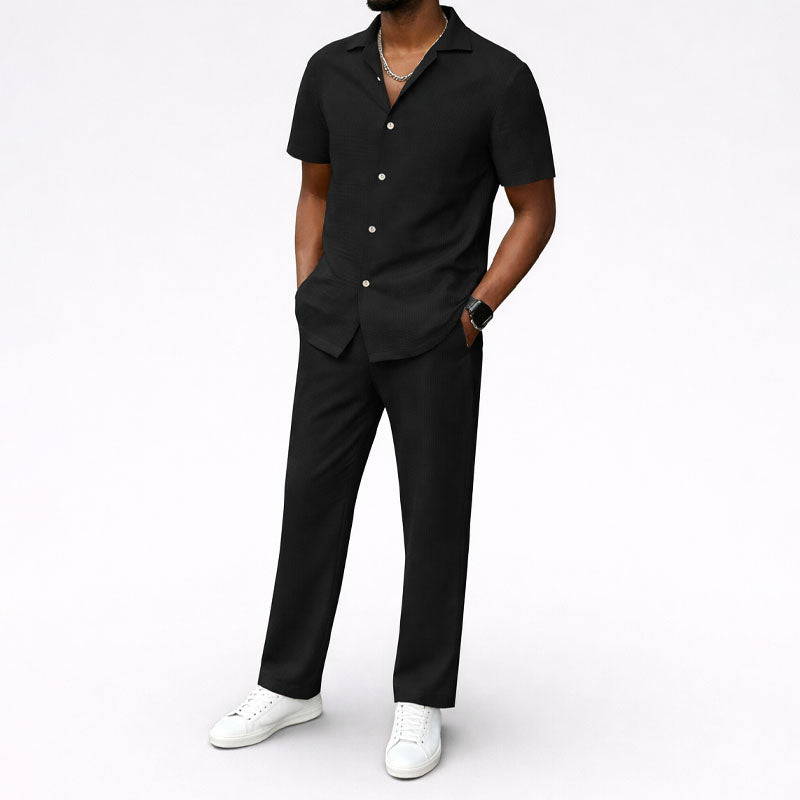 Logan | Men's Short-Sleeve Button-Down Outfit Set
