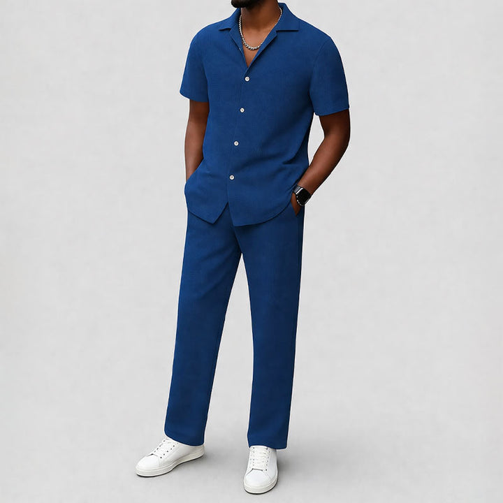 Logan | Men's Short-Sleeve Button-Down Outfit Set