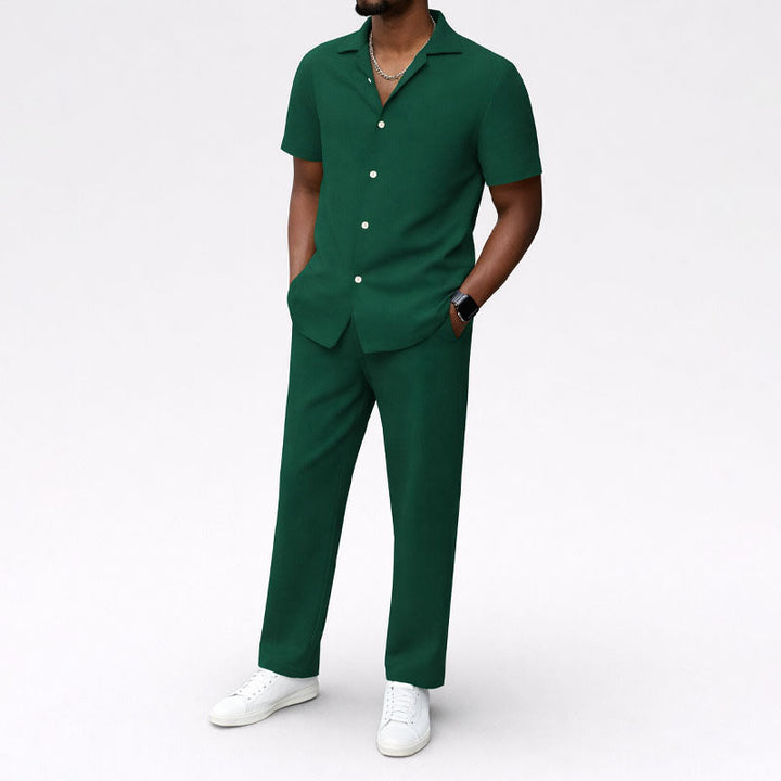Logan | Men's Short-Sleeve Button-Down Outfit Set