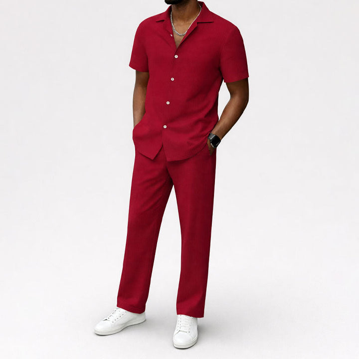 Logan | Men's Short-Sleeve Button-Down Outfit Set