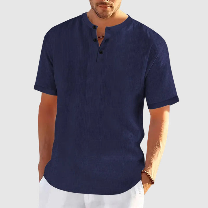 Logan | Men's Casual Short Sleeve Button Henley Shirt
