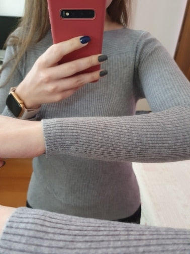 Veronica | Women's Long-Sleeved Plain Knit Top