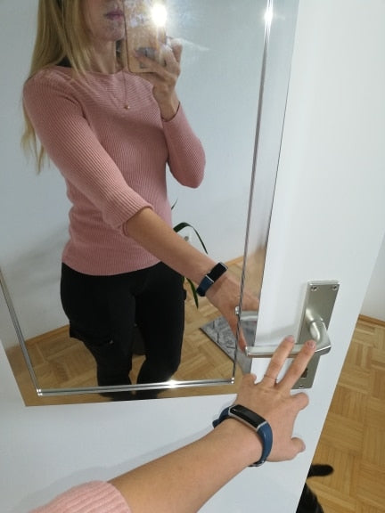 Veronica | Women's Long-Sleeved Plain Knit Top
