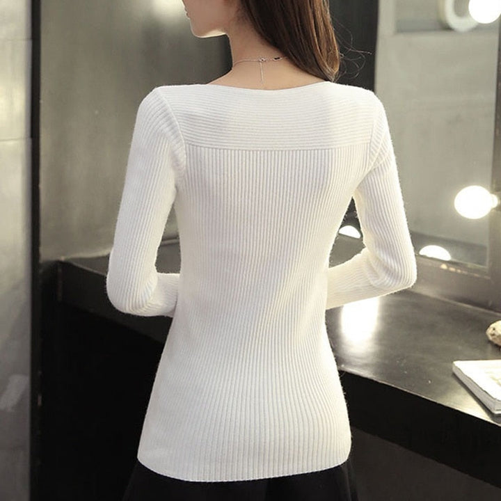 Veronica | Women's Long-Sleeved Plain Knit Top
