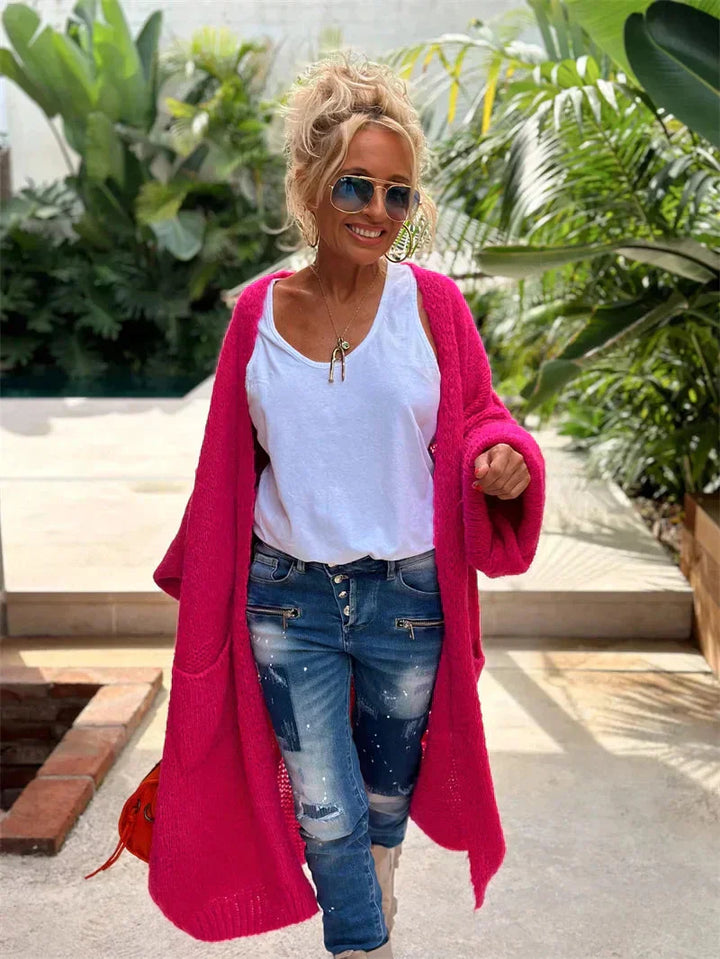 Faye | Women's Long Oversized Bohemian Knit Cardigan