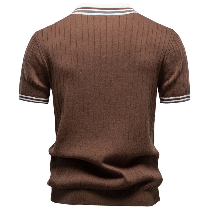 Louis | Men's Contrast Trim Ribbed Polo Shirt